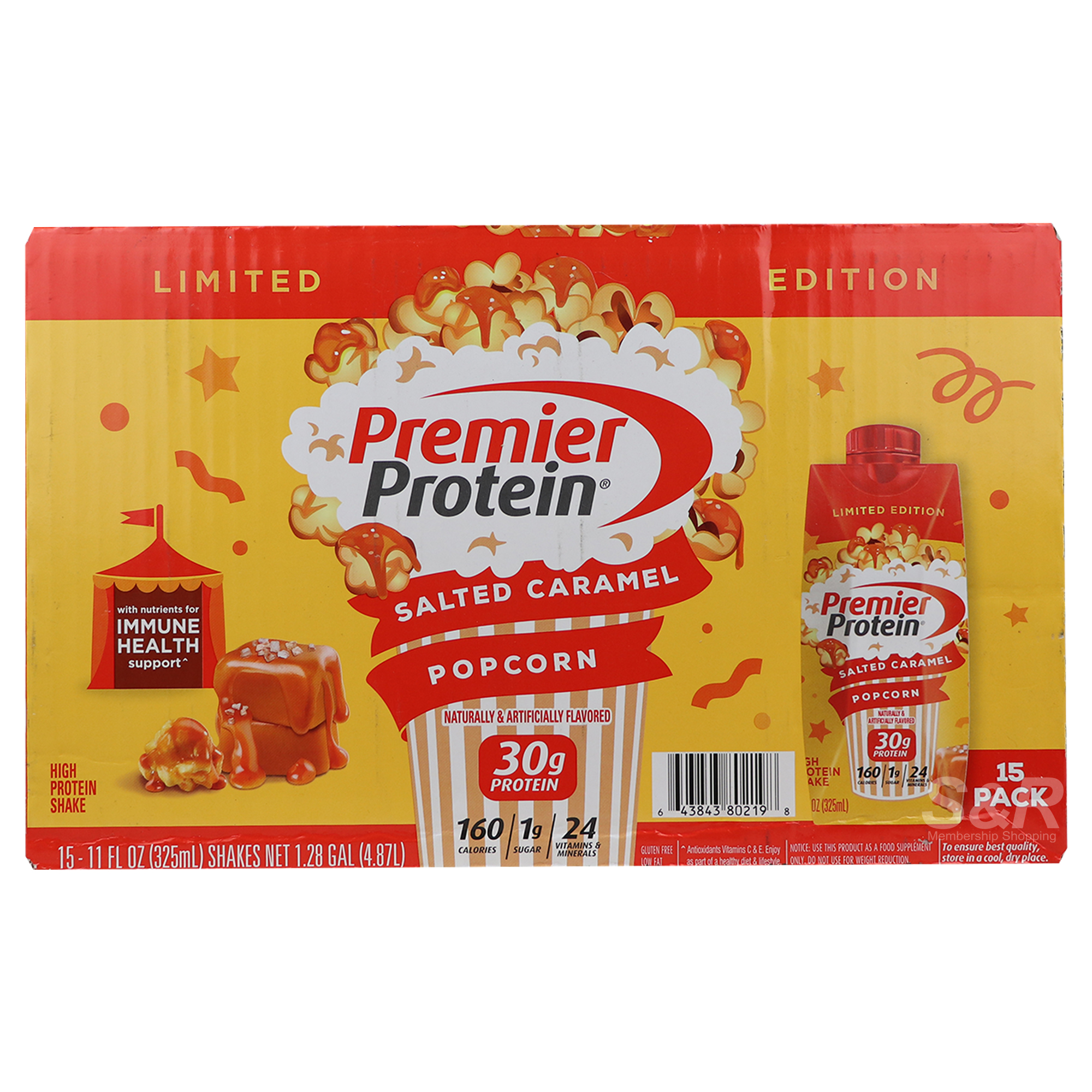 Premier High Protein Shake Salted Caramel Popcorn 15x325mL Premier High Protein Shake Salted Caramel Popcorn 15x325mL